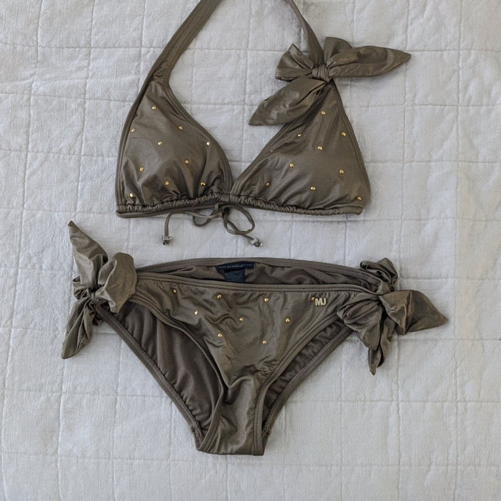 Marc by Marc Jacobs bronze gold stud bikini NWOT